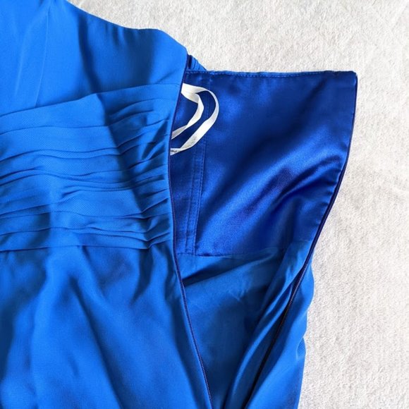 Royal Blue One Shoulder Floor Length Long Plus Size 16W Dress - Picture 5 of 8